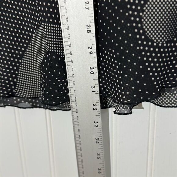 JBX Exclusive Plus Size 2X Black Geometric Dot Mesh Slip Skirt Y2K Sheer Midi - Picture 3 of 6